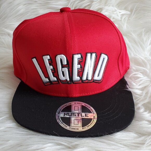 Hustle Red/Black & LIL'OG Cream Snapback Hat Cap SZ (One Size) - Picture 3 of 13